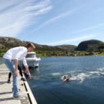 Benjamin Lein Fuglår fikk en god start på andreetappen etter at Simon Wiborg var raskest i svømming. (Alle foto: Ove Magne Ribsskog)