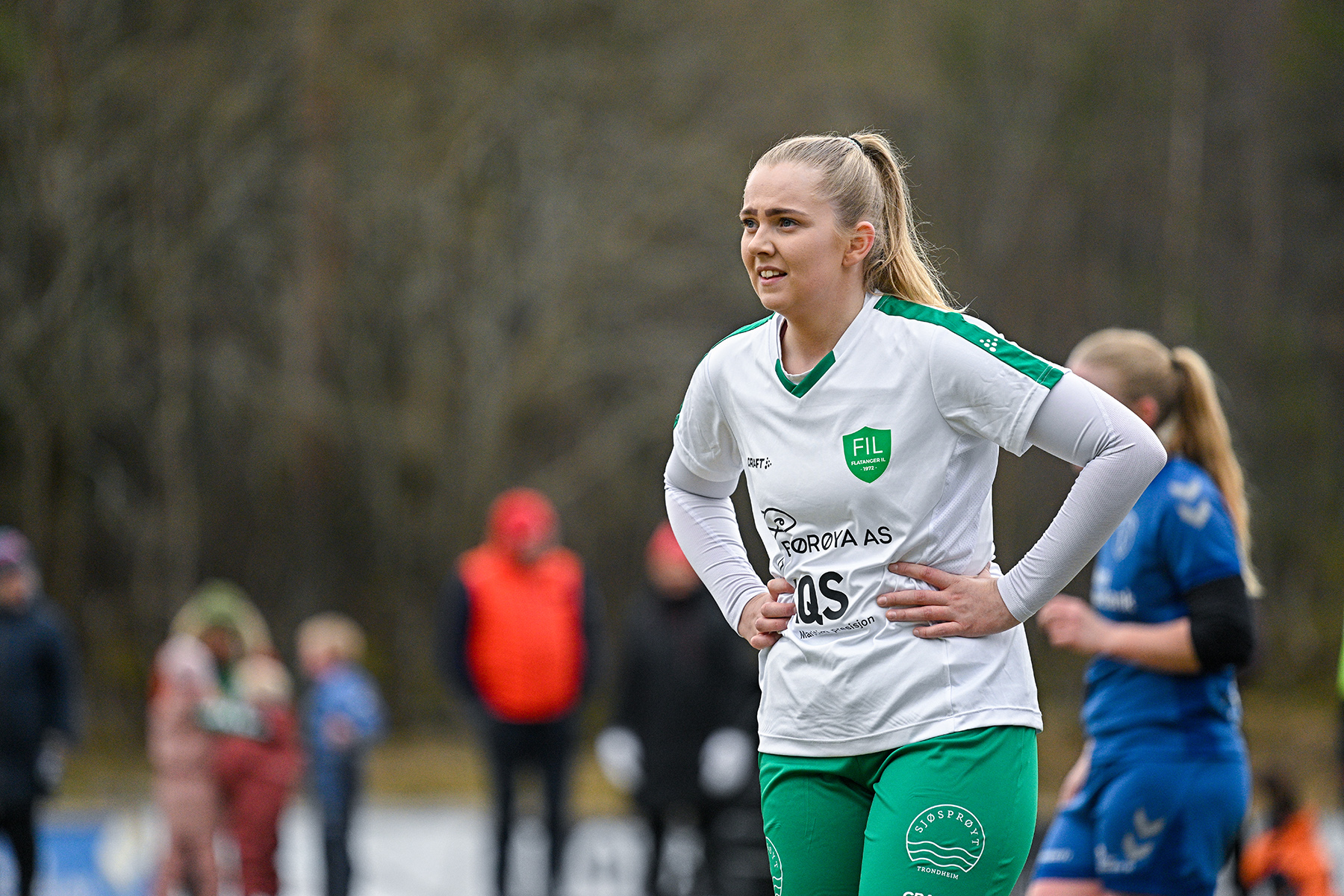 Signe Kristine Jakobsen sørget for to mål til Flatanger, men det holdt ikke til seier. (Arkivfoto: Kristian Dahle Klocke)