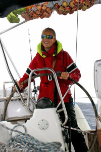 Linn Sofie til rors første dag under regattaen.