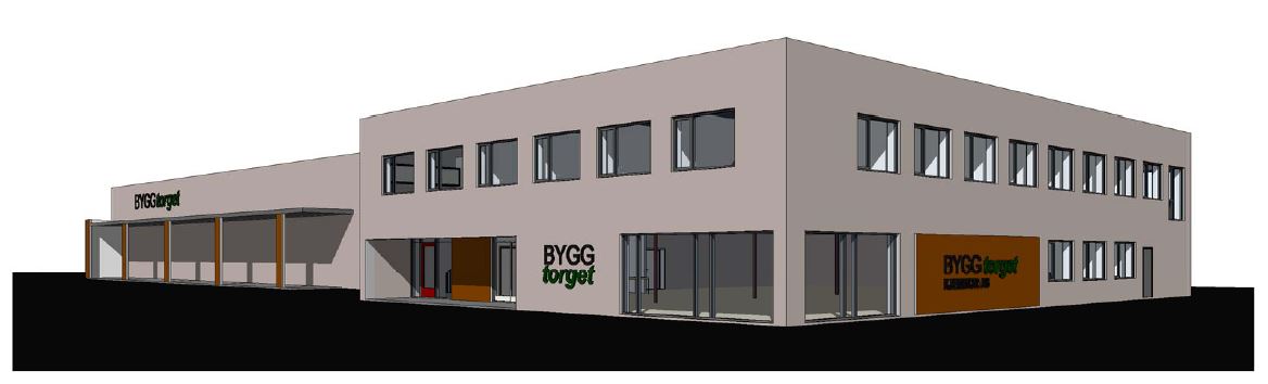 Slik blir  nybygget sett fra veien. (Tegning: Jon A. Olsen Arkitektkontor AS)