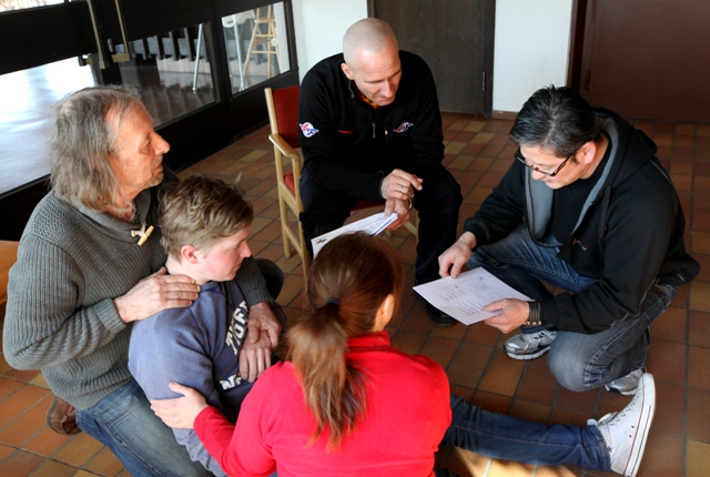 Mannskapene øvde på livreddende førstehjelp.