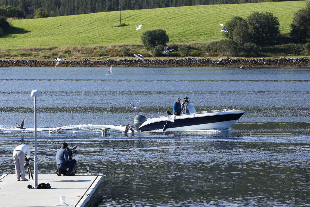 Ole Martin og Cristian Dimitrius matet måkene, mens Flavia Rocha og João Paulo Krajewski filmet.