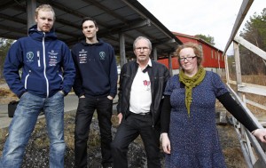 Styret i Flatanger skytterlag, fra venstre: Odd Arve Trefjord, Øystein Daniel Wisløff Vedvik, Reidar Lindseth og Anja Vedvik. I tillegg er Knut Fornes med i styret.