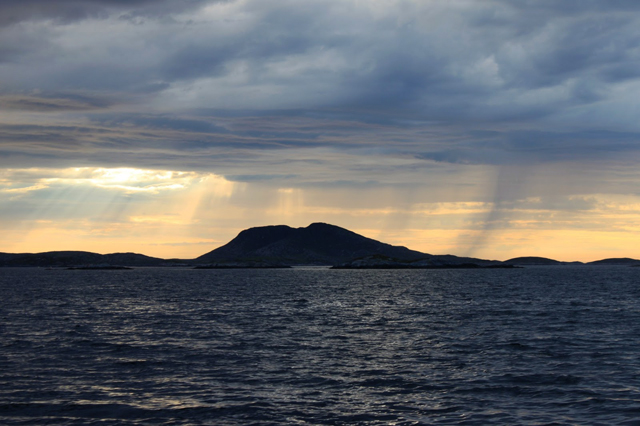 Allerede ved Villa ble familien møtt av det første tordenværet....