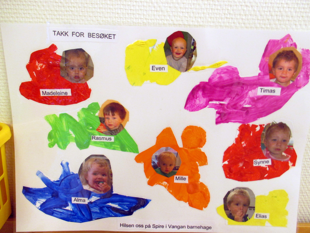 Barna på Spire er Rasmus, Alma, Elias, Synne, Timas, Even, Mille og Madeleine.