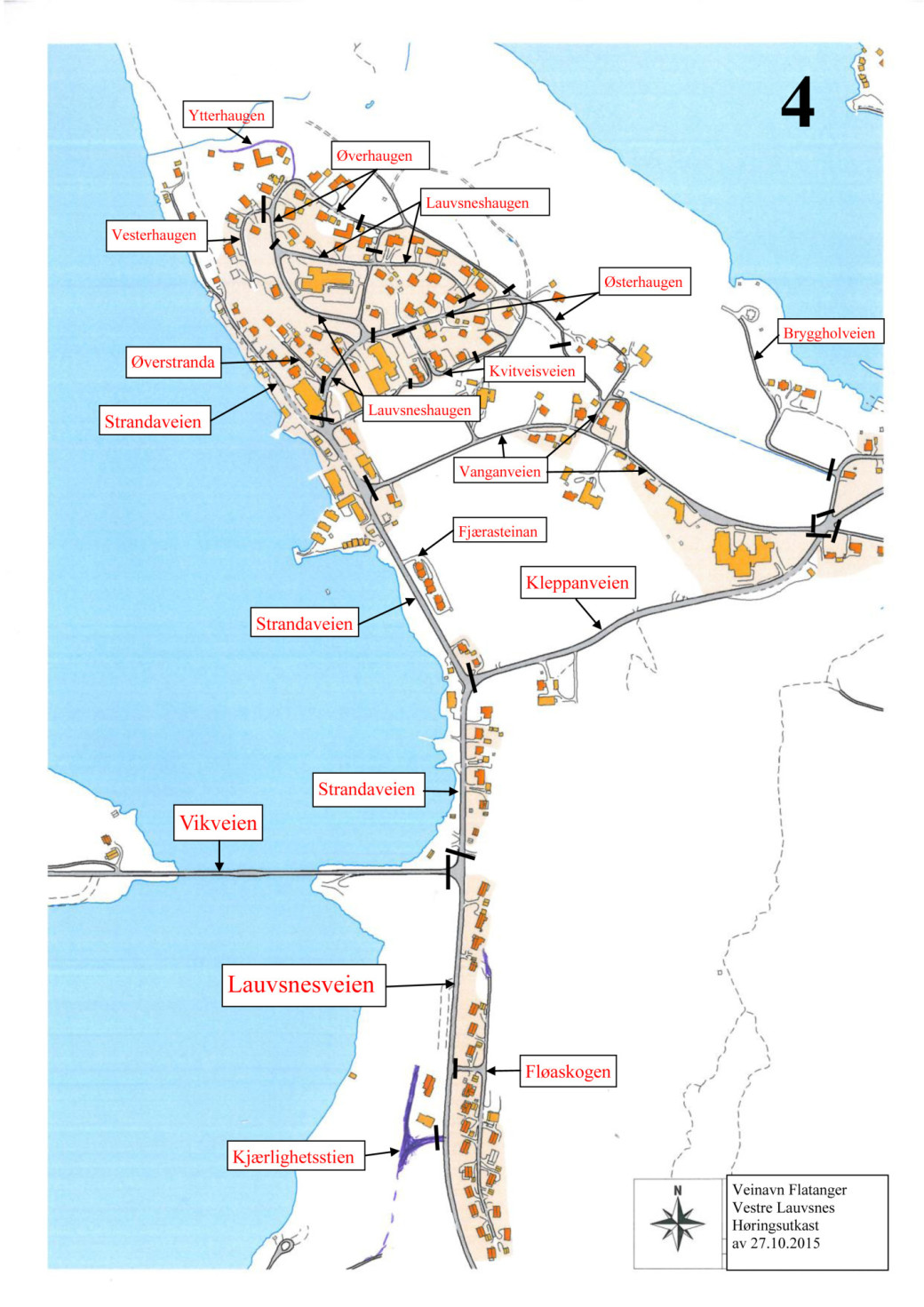 Slik er navnekomiteens forslag til veinavn på Lauvsnes, der det er flest endringer i forhold til det første forslaget.