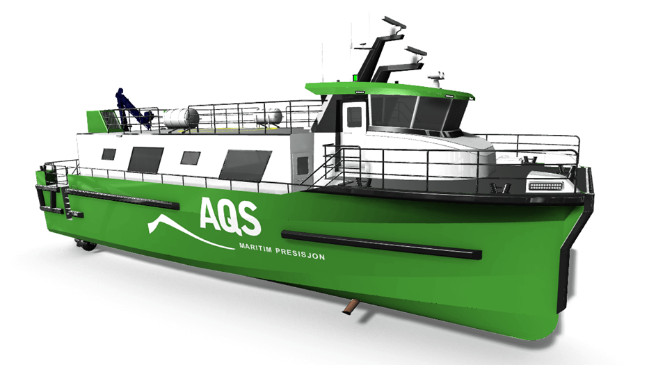 Slik blir den nye dykkerb&aring;ten som AQS har bestilt. (Tegning: Maritime Partner)