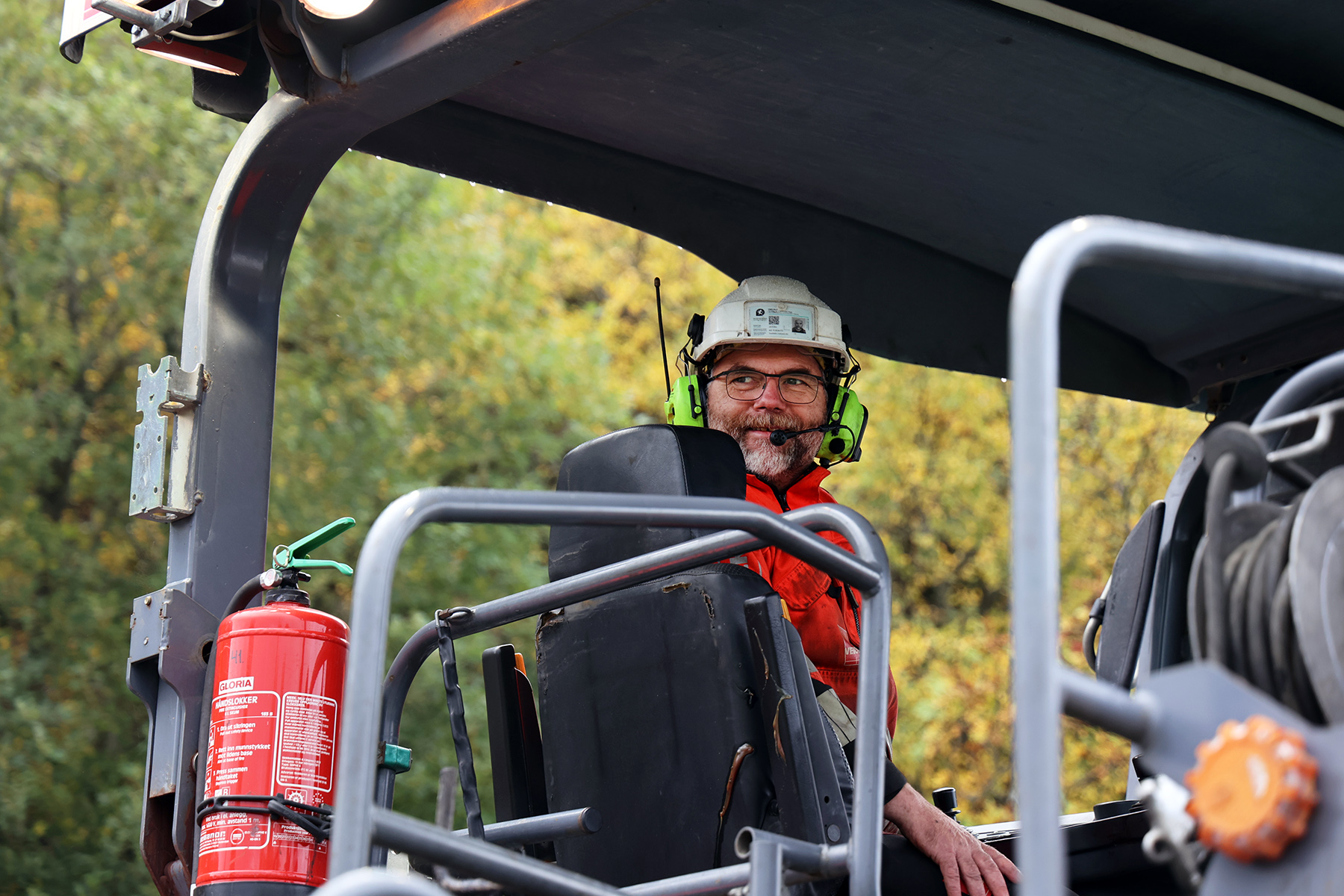 Flatangringen Arnt Roger Strand kjører utleggeren. Han bor på Steinkjer, men er opprinnelig fra Oppland.