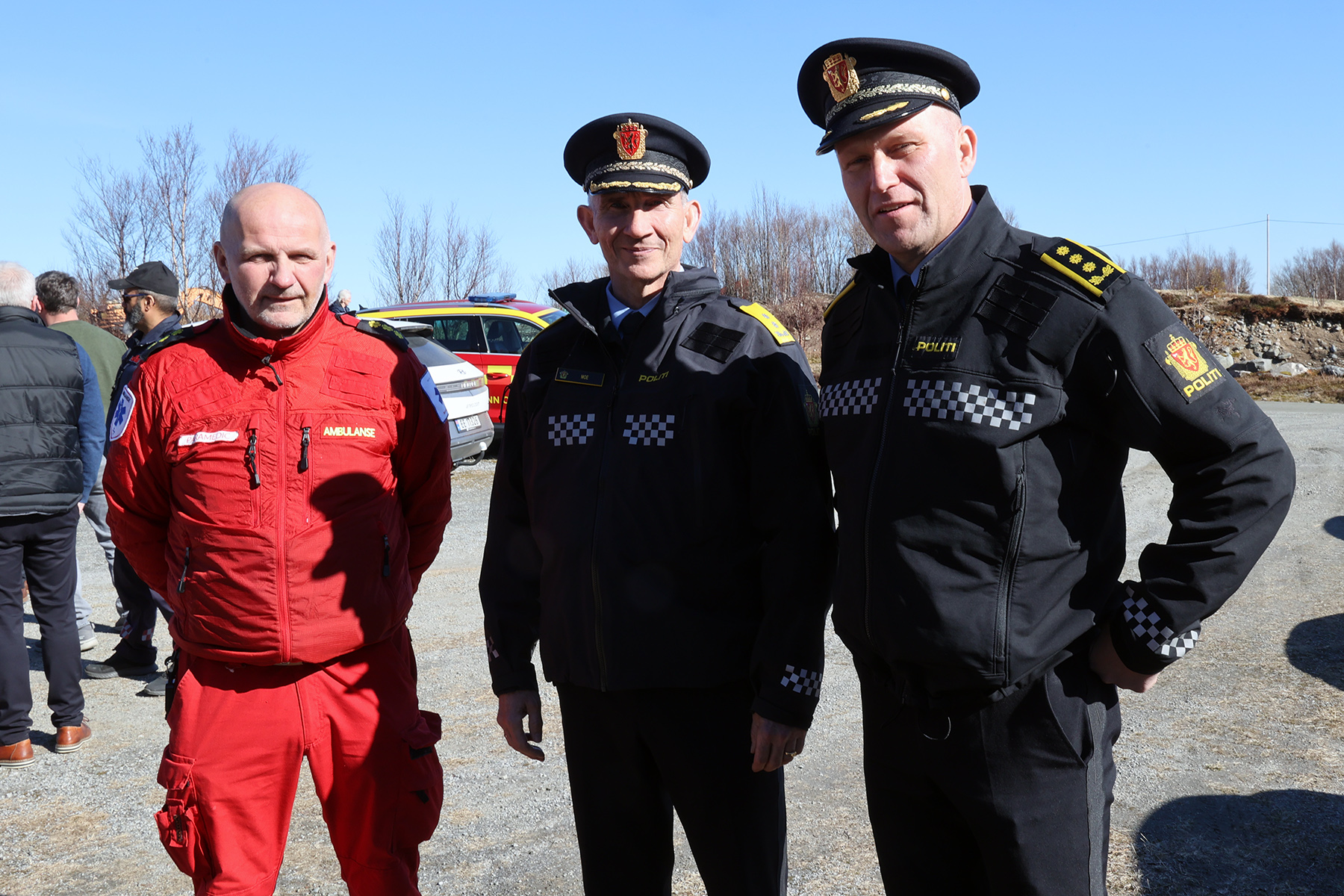Blant gjestene var Hans Willy Finseth i ambulansetjenesten, politimester Nils Kristian Moe og politistasjonssjef Svenn Ingar Viken.