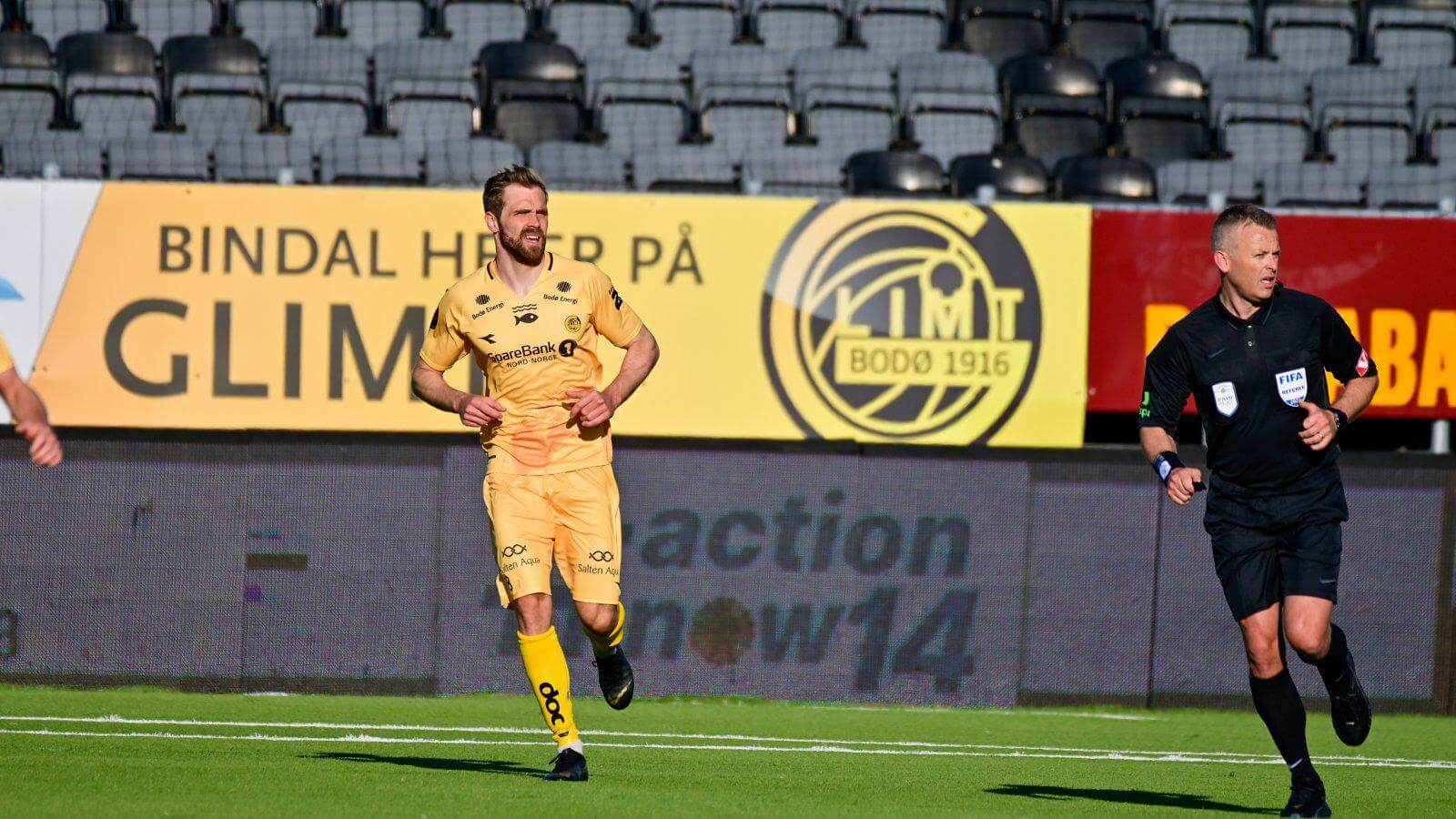 Brede Moe spilte sin første eliteseriekamp søndag, etter å ha vært ute på grunn av en operasjon. (Foto: Kent Even Grundstad/Glimt)