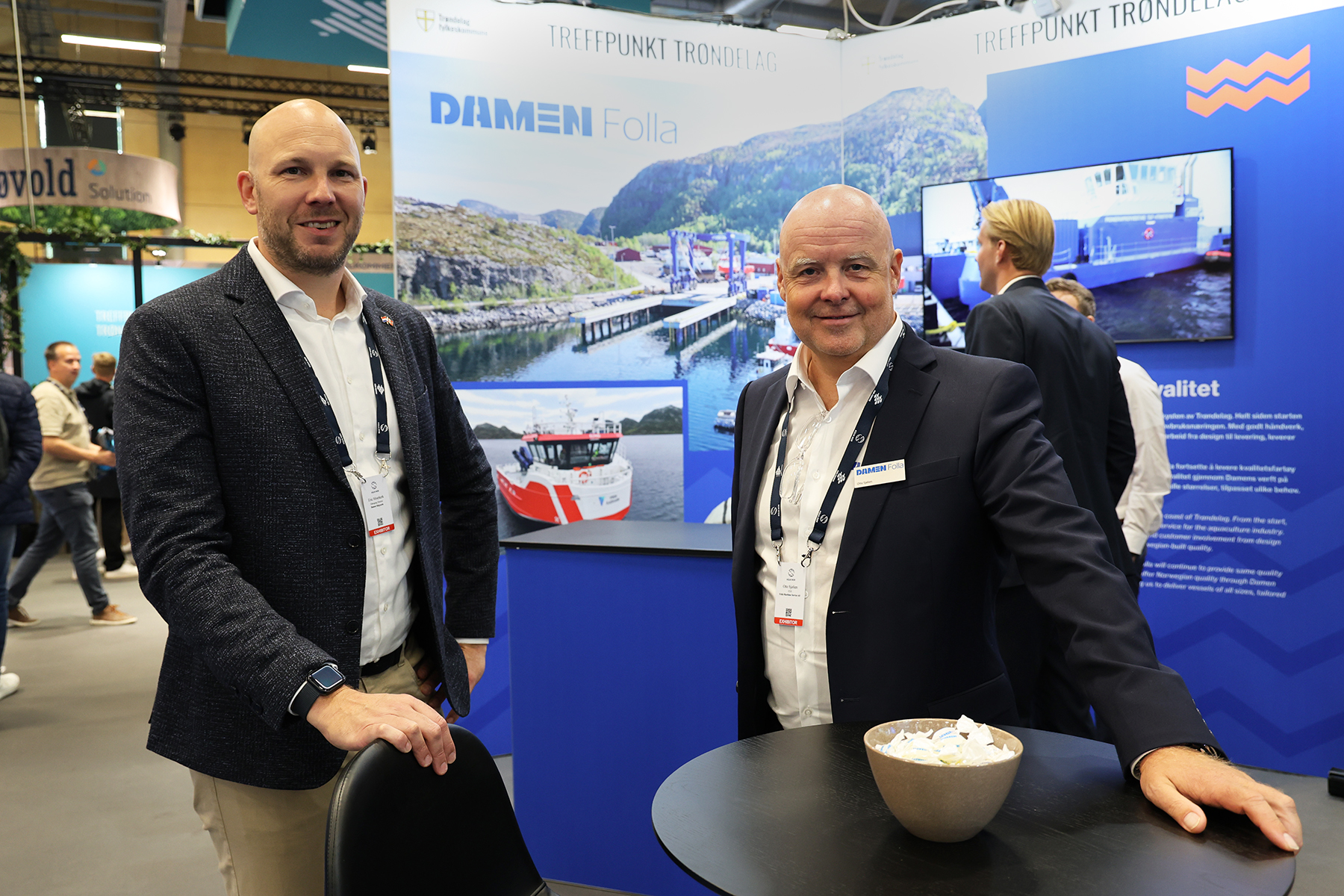Eric Moerkerk, managing direktor i Damen, og daglig leder Otto Sjølien i Damen Folla mener samarbeidet er vinn vinn for begge parter.