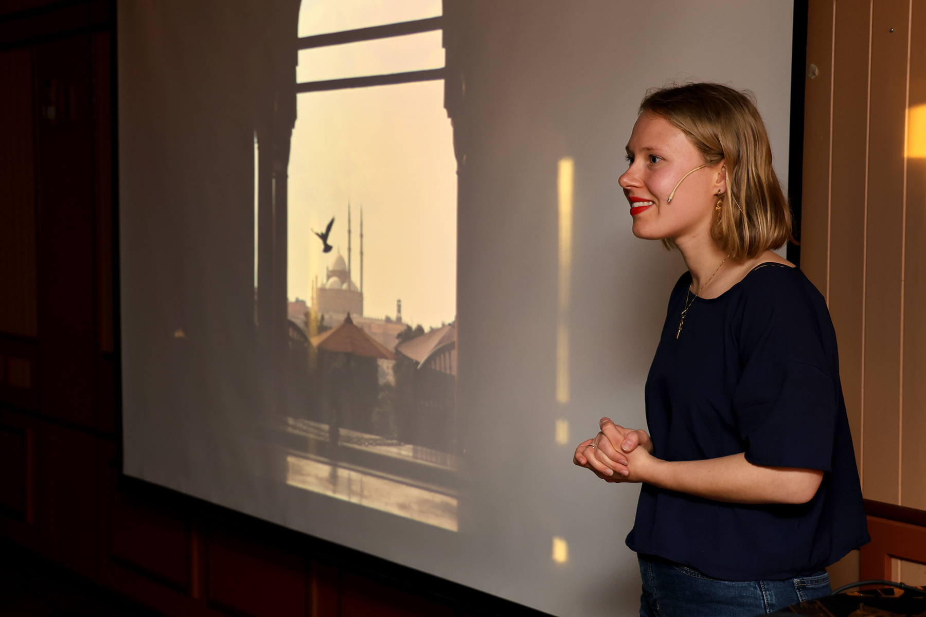 Historie, politikk, kultur og samfunnsliv. Emnene var mange da Eline Ruud Kristiansen satte Egypt p&aring; kartet. Foto: Ove Magne Ribsskog. 