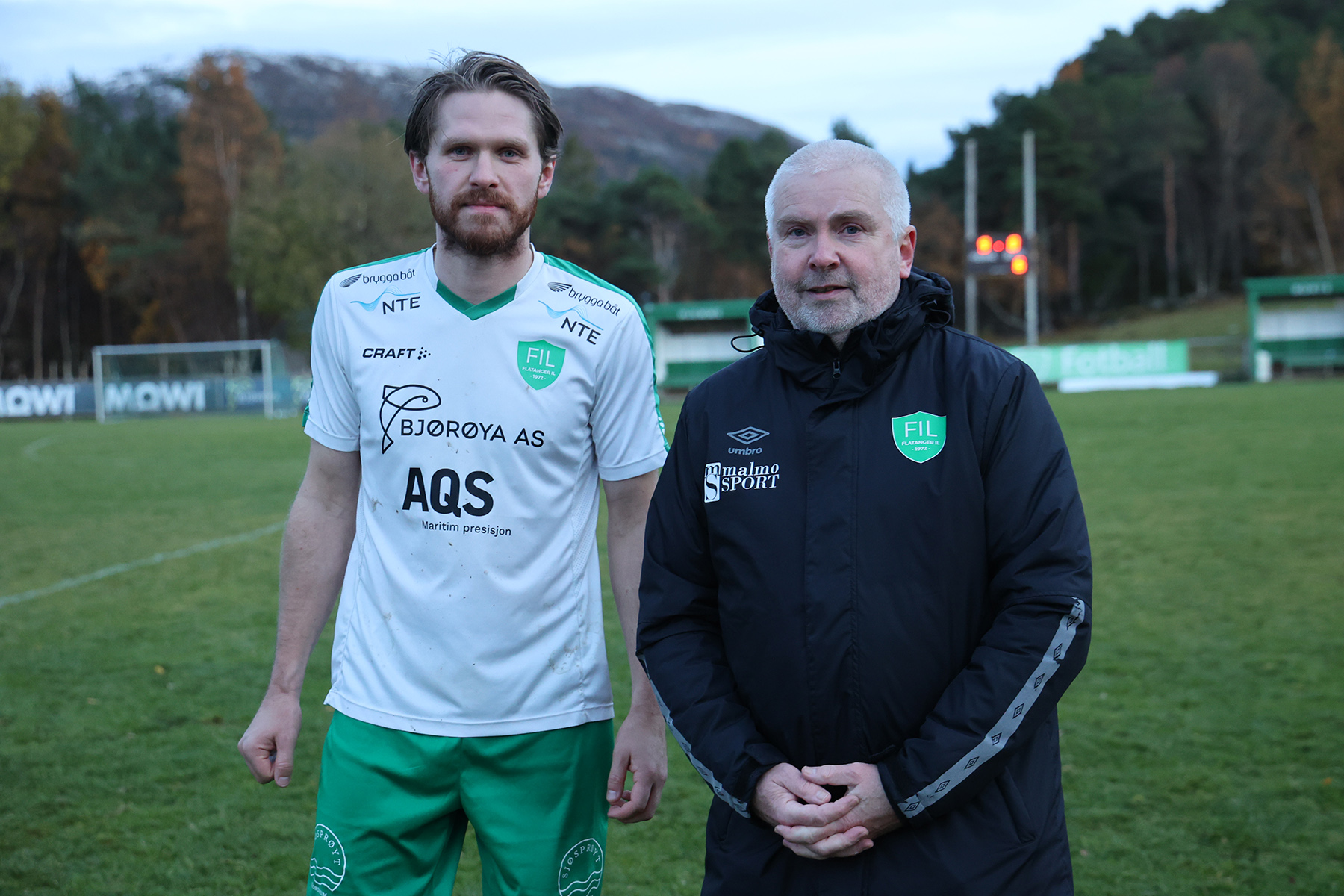 Skuffet over tapet, men glade for at Flatanger har fått spille i 4.divisjon i tre sesonger, Karl Ivar Dahle Høstland og Håvard Angen Haarstadstrand.