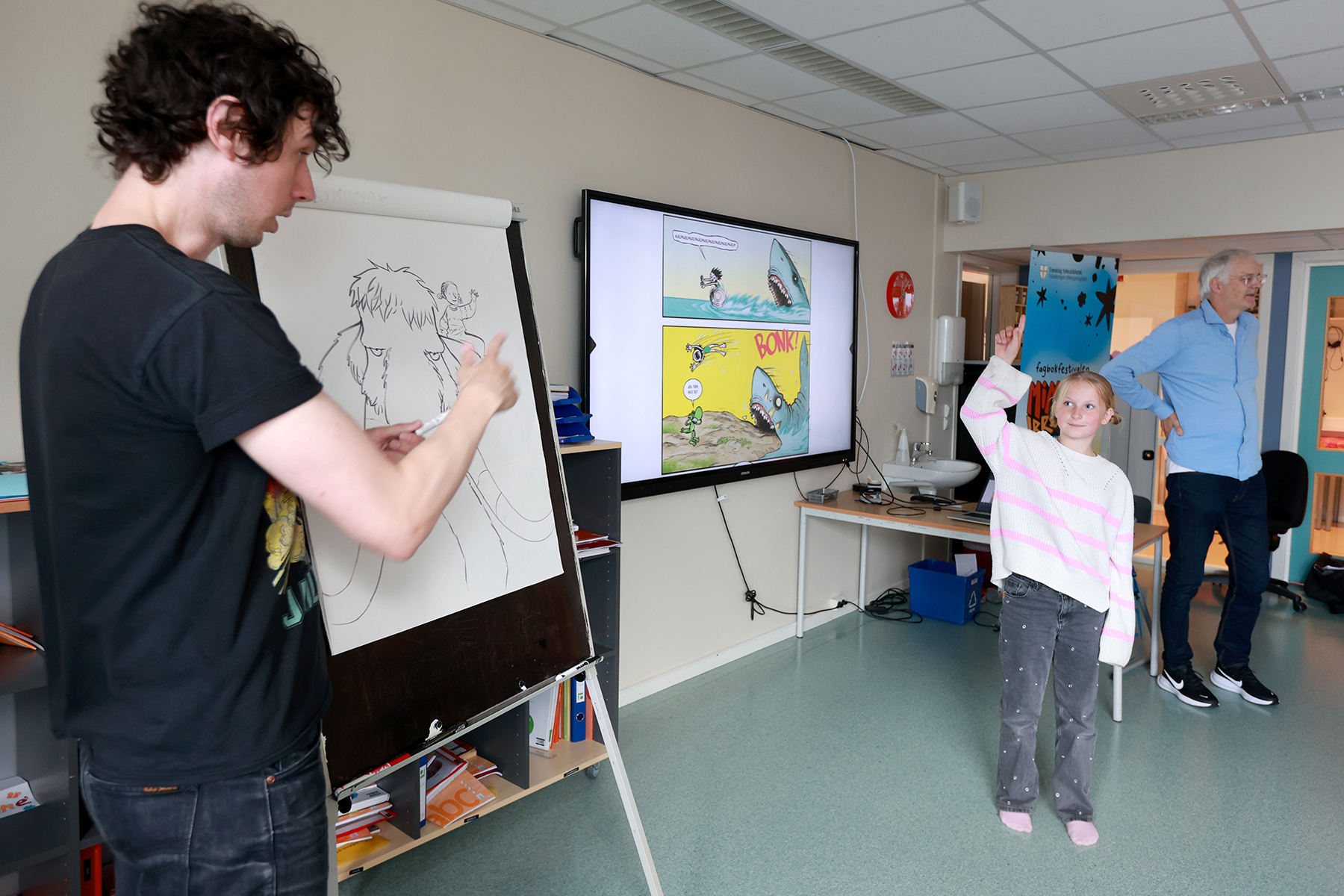 Sigbj&oslash;rn Lilleeng tegnet Jenny, og etterp&aring; fikk hun tegninga.