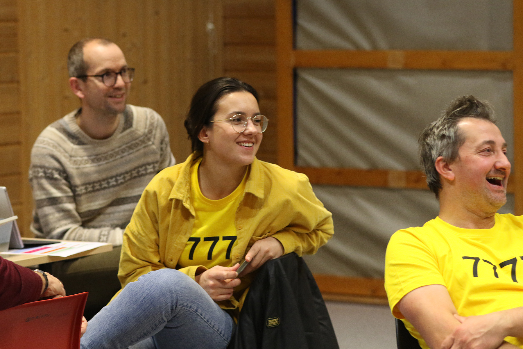 Gjermund Rye (til venstre) i kommunen og Emma Kaldahl og Morten Hågensen i mulighetsteamet.