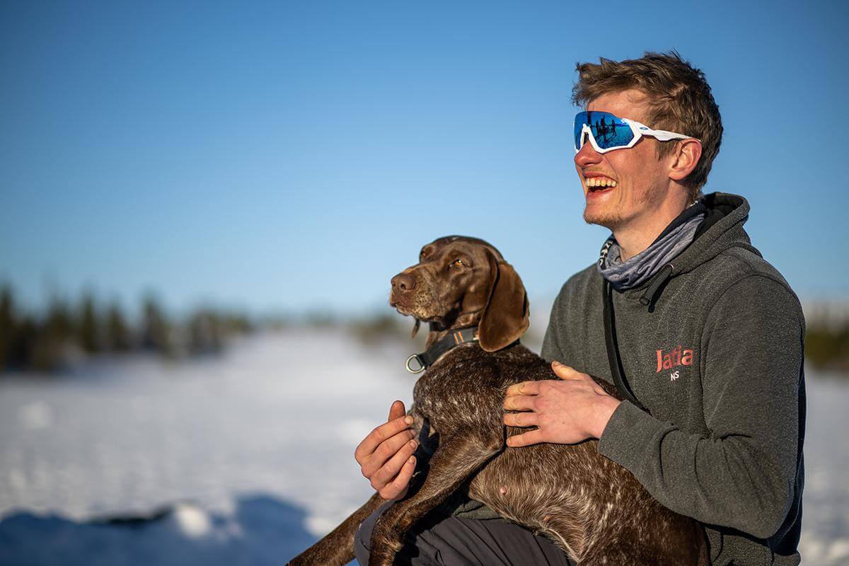 - Drømmeforhold, sier Fredrik Dahle Klocke om dagene han og Tundra har hatt i Skjækerfjella. (Foto: Kristian Dahle Klocke)