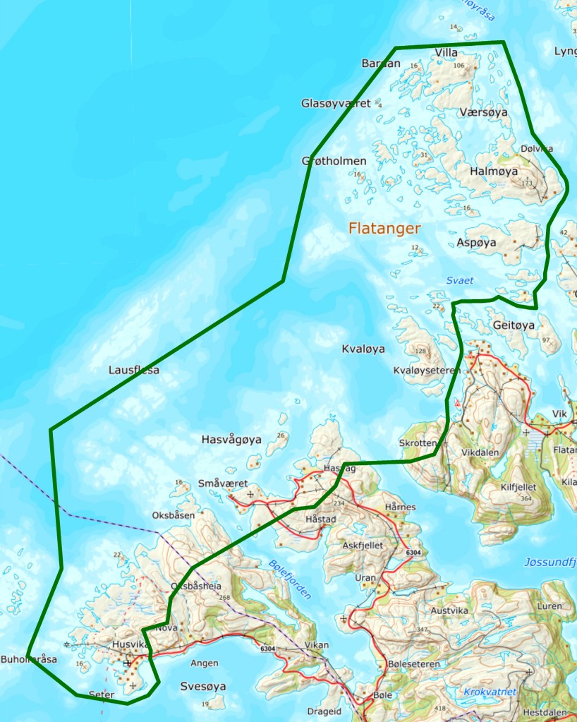 Dette er omr&aring;det fra Seter til Villa som n&aring; foresl&aring;s som et omr&aring;de av nasjonal interesse. Seter, Oksb&aring;sen, Sm&aring;v&aelig;ret, Skrotten, Glas&oslash;v&aelig;ret, Kval&oslash;ya, Asp&oslash;ya, Halm&oslash;ya, Vers&oslash;ya og Villa er med i forslaget.