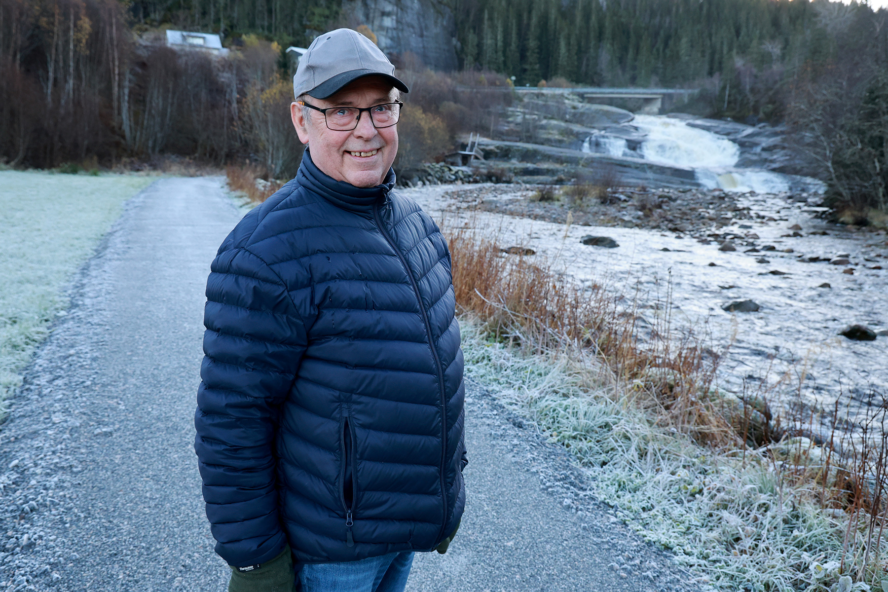 Kjell Harald Moe i Oladalen idretts- og grendelag er storfornøyd med den nye turstien, og inviterer søndag til offisiell åpning.