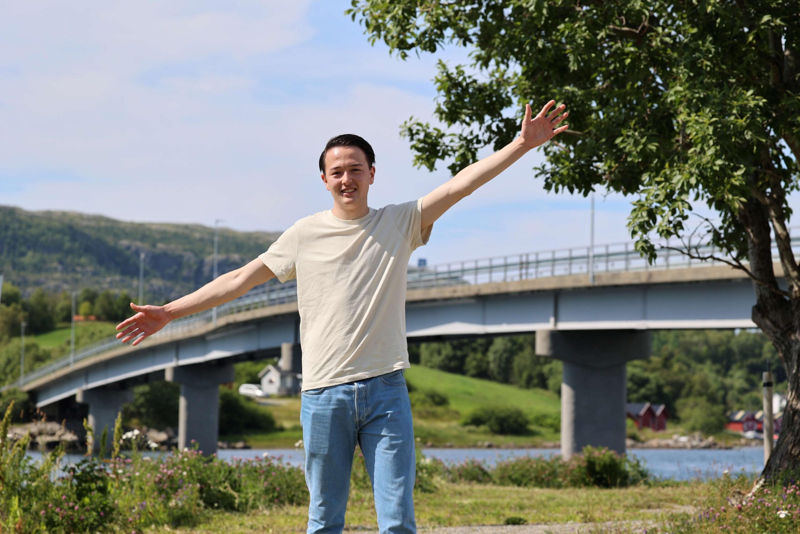 Lucas Haagensen ønsker å utvikle området ved brufoten til boliger og næring. (Arkivbilde)