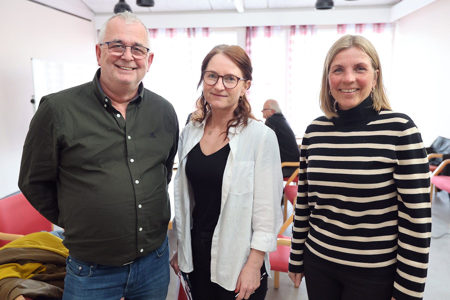 Ledelse og styreleder i MN Vekst møtte formannskapet tirsdag. Fra venstre: Daglig leder Frode Hegle, avdelingsleder Anita Stene og styreleder Monica Grindberg.