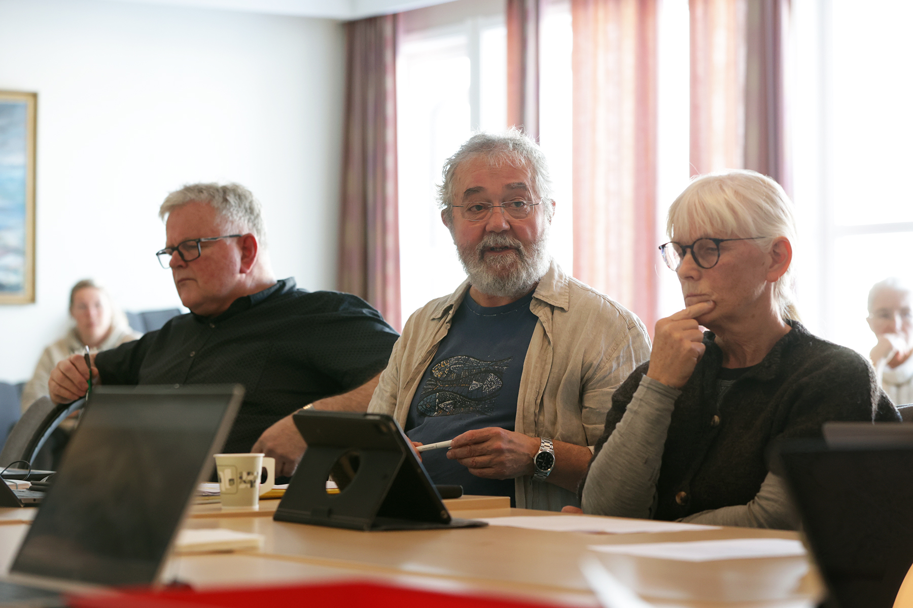 Ingeborg Hagerup reagerte p&aring; en kommentar fra Arne Skorstad (til venstre) I midten Per B&aring;rdsen.