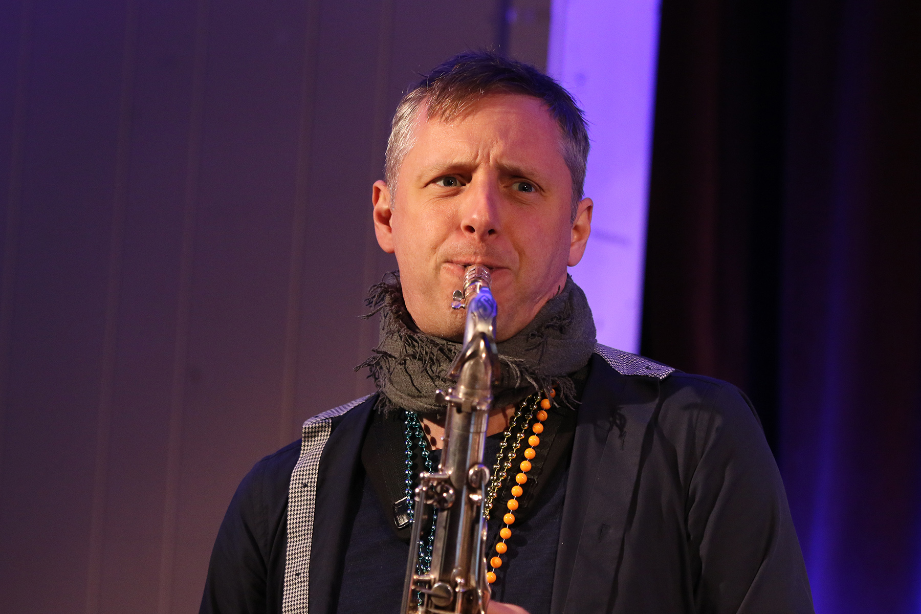 Anders Bast, danske med full kontroll p&aring; b&aring;de klarinett og saksofon.