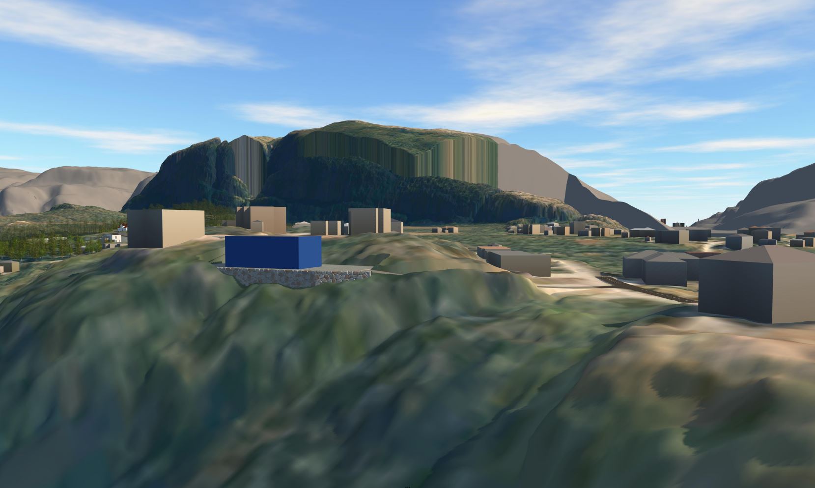 Illustrasjonen viser den nye tomta i blått i forgrunnen. Klagers tomt ligger like i bakkant, og er i dag ikke bebygd. (Ill: HP plan & arkitektur)