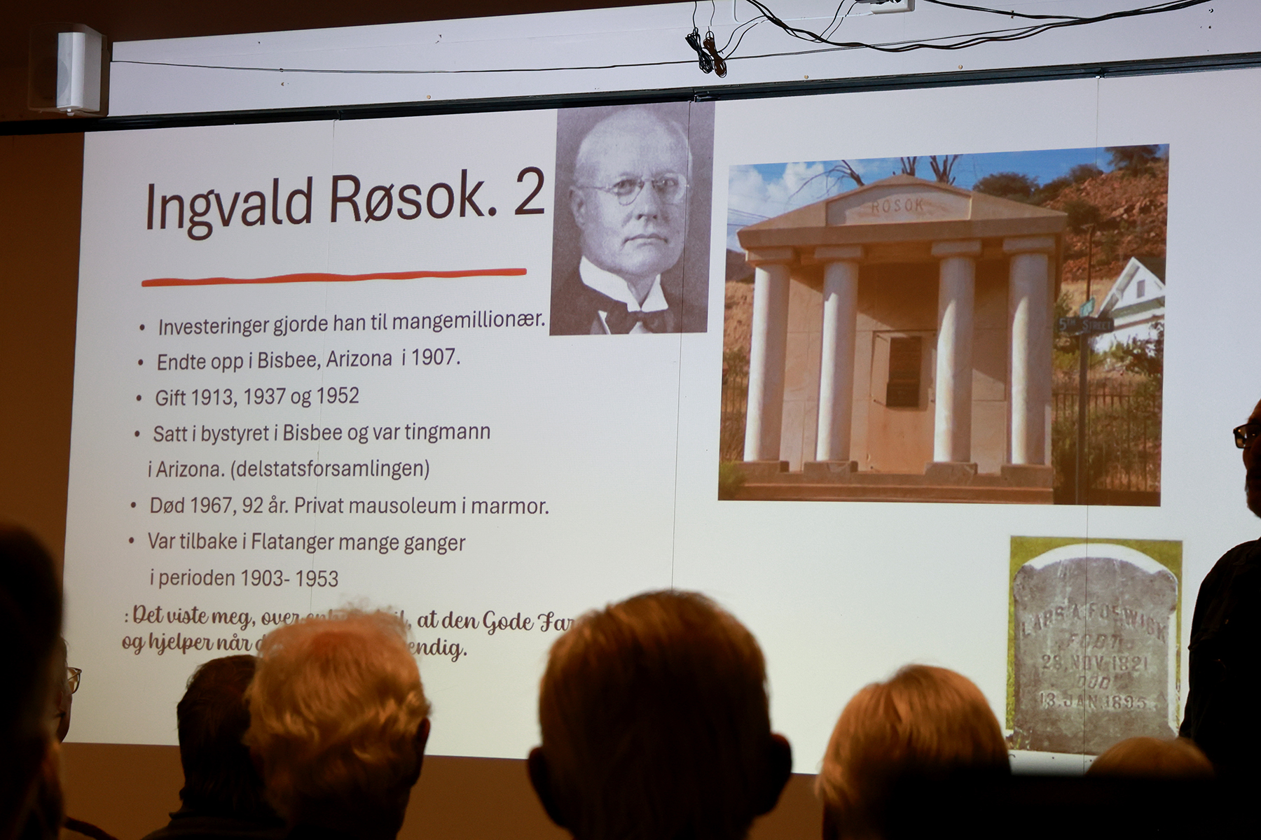 Ikke mange flatangringer er gravlagt i mausoleum. Men her ligger Ingvald Røsok fra Hilstad.