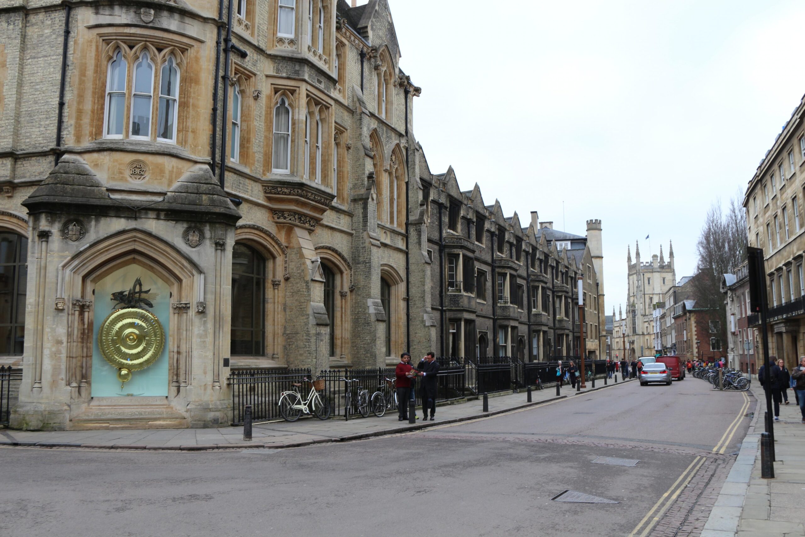 Corpus Clock i Cambridge, der Sverre Aarseth møtte Reidar Lindseth i 2018. (Foto: Reidar Lindseth)